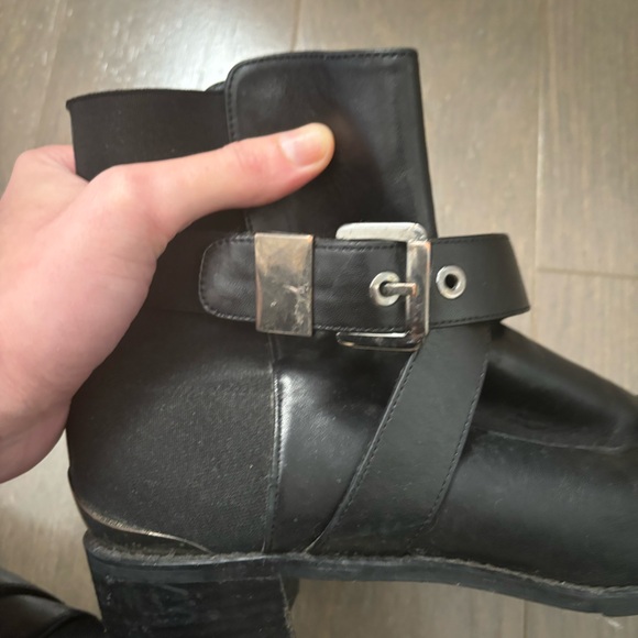 Stuart Weitzman black leather manlow boots - Picture 11 of 11